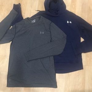 2 Mens Medium Under Armour Long Sleeve & Hoodie